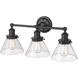 Eyden 3 Light 25.88 inch Matte Black Bathroom Vanity Light Wall Light